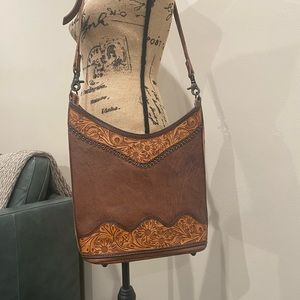 American Darling leather tooled crossbody